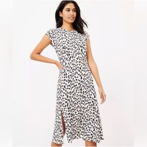 LOFT Leopard MIDI Dress